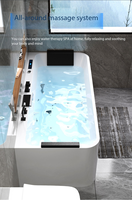 Baignoire de massage autoportante moderne de luxe avec drain, 12 jets, écologique, certifiée CE CUPC
