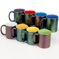 Revêtements ORCA 11 oz. Mug à sublimation vierge à peinture néon bicolore (vert à l'extérieur)