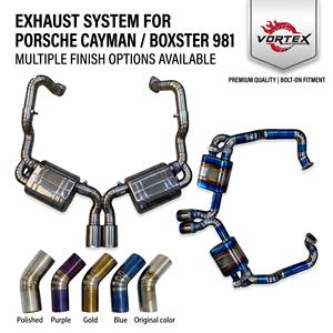 Tubería de Aleación de Titanio de Precisión Vortex para Porsche Cayman Boxster 981 2008-2015 con Doble Salida Central y Silenciador - Product Image 1
