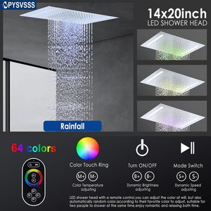 Sistema <span class=keywords><strong>Doccia</strong></span> a Pioggia 14x20 Pollici con Montaggio a Soffitto, Soffione LED, Soffione a Parete da 6 Pollici, <span class=keywords><strong>Doccia</strong></span> <span class=keywords><strong>Termostatica</strong></span> a Mano, Bilanciamento Pressione a 3 Vie - Product Image 4