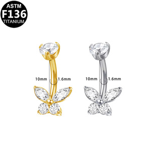 Gaby-Anillo <span class=keywords><strong>de</strong></span> titanio para <span class=keywords><strong>el</strong></span> ombligo, piercing para <span class=keywords><strong>el</strong></span> vientre, 14G, G23, F136 - Product Image 2