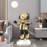 Vente en gros Spaceman Sculpture pour la décoration du salon Résine Space Craft Astronaute Smart Voice et Bluetooth Audio Statue
