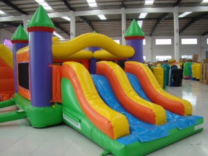 Nhảy lớn ngoài trời chơi đồ chơi Trampoline Công viên Hồ bơi thiết bị giải trí trượt bơm hơi lâu đài bouncy hồ bơi chàng trai với Slide - Product Image 2