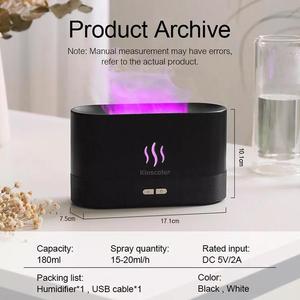 Humidificadores de aire de llama de aromaterapia portátiles de 180ml al por mayor difusor de aroma de aceites esenciales con luz colorida - Product Image 5