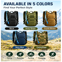 Sac à dos d'hydratation tactique, poche à eau de 2L, MOLLE, randonnée en plein air, course à pied, cyclisme, camping, sac à eau militaire