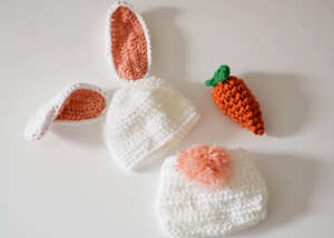 Conjunto de Accesorios para Fotos de Recién Nacidos de Conejito de Pascua Tejido a Mano - Product Image 3