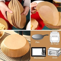Papier sulfurisé pour friteuse à air de 6,3 pouces, 100 pièces/boîte, antiadhésif, double face, silicone, résistant à la graisse, imperméable, pour sandwichs et pain