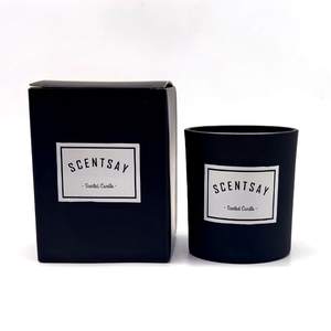 Bougie décorative parfumée en verre noir avec boîte cadeau noire, parfum personnalisé - Product Image 5