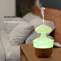 Diffuseur d'arômes électrique créatif et coloré à LED 7 couleurs en forme de goutte de pluie, humidificateur ultrasonique avec humidistat et télécommande pour la maison