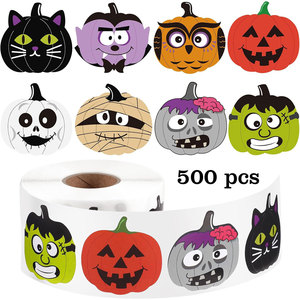 1 pulgada de pegatinas de grafiti de <span class=keywords><strong>calabaza</strong></span> alienígena de Halloween, decoración DIY para fiestas, pegatinas de Pvc - Product Image 3