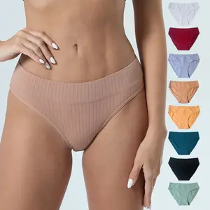 Briefs Women Soft Cotton Underwear With Zipper Pocket Solid
