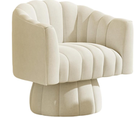 Chaise pivotante à 360 ° en velours côtelé-Fauteuil rembourré moderne pour salon, chambre à coucher, bureau
