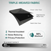 Rideaux occultants modernes à œillets 100 % polyester avec isolation thermique et fort pouvoir occultant (70%-90%) 200 GSM pour fenêtres de chambre