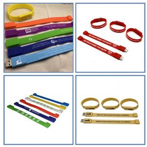 Hot <b>Sale</b> Customized Color & Logo Silicone USB <b>Flash</b> Drive Wristband Promotional Advertising Gift Football Wristband - Product Image 6