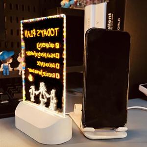 Lampe de nuit en acrylique vierge avec base USB ABS 5V 1A et stylo effaçable DIY - Product Image 4