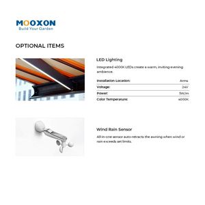 Auvent de toit rétractable de luxe en acier carbone motorisé imperméable pour café et restaurant - Product Image 6