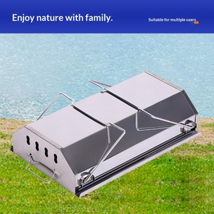 Barbecue portable pliable en acier inoxydable au charbon de bois pour le camping en plein air, source d'usine HZA-8825, Zhejiang, robuste et durable - Product Image 2