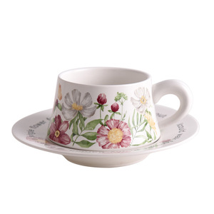 French Afternoon <b>Tea</b> Cartoon Minimalist Porcelain <b>Cup</b> Saucer <b>Set</b> Light Luxury Coffee <b>Tea</b> <b>Cup</b> Elegant Home Tableware <b>Set</b> - Product Image 1