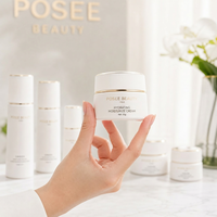 Ensemble d'emballages cosmétiques de luxe en verre dépoli blanc avec garniture dorée, cylindres de 30g/50g, 40ml/100ml/120ml, vente en gros