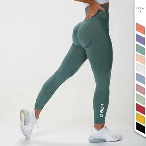 Leggings sem costura personalizadas para cintura alta, calças para ioga e treino respirável, calças justas esportivas para academia e fitness nvgtn