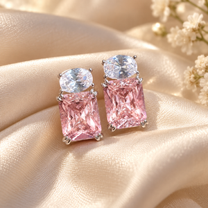 Orecchini a Perno Geometrici Ovali Quadrati Rosa per Donna, Accessori per Orecchie da Indossare Ogni Giorno - Product Image 5