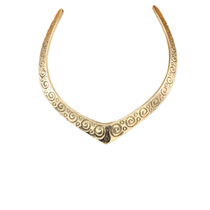 Collier ras du cou en forme de V à motif floral, en laiton, style bohème minimaliste avec perles d'imitation pour femme, idée cadeau pour anniversaire et mariage - Product Image 1