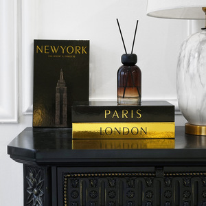 Boîte décorative en forme de faux livre de luxe <span class=keywords><strong>noir</strong></span> et or à assembler soi-même pour la décoration de vitrine ou de meuble - Product Image 4