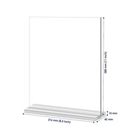 8.5x11 Moderne T Forme Vertical Transparent Acrylique Publicité Signe Affichage Titulaire Table Carte Stand