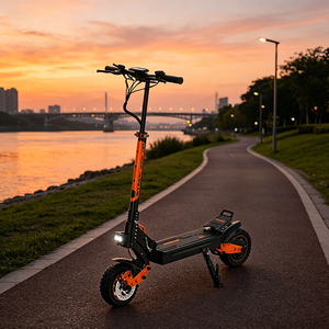 Patinete Eléctrico Plegable de Doble Motor Negro y Naranja para Adultos, Velocidad de hasta 60 km/h, Neumáticos Anchos, Autonomía de 45-60 km, Diseño Plegable para Desplazamientos Urbanos - Product Image 6