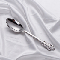 Couverts en acier inoxydable avec manche orné, design vintage, couverts élégants pour mariage, restaurant, banquet, table de réception
