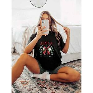 T-shirt Sportiva Personalizzata da Donna con Stampa Gesù è la <span class=keywords><strong>Ragione</strong></span>, Girocollo, Design con Lettere, Vestibilità Regolare - Product Image 2