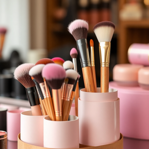 Emballage en papier kraft personnalisé, écologique, recyclable et biodégradable, pour pinceaux de maquillage estampés à l'encre, tube en forme de haricot, cylindre - Product Image 2