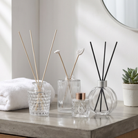 Bouteilles de diffuseur de parfum en verre transparent élégantes de 50 ml et 200 ml pour la maison