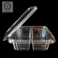Contenitori Monouso in Plastica Trasparente con Coperchio a Cerniera, Antiappannamento, Ermetici, Rettangolari, per Hamburger, Pane e Alimenti Congelati