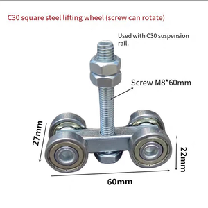 Chủ đề Rod con lăn bánh xe treo gấp tường phân vùng phụ kiện mềm đóng cửa tủ trượt con lăn - Product Image 2