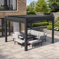 Pergola bioclimatique à lames orientables de grande taille, structure robuste pour restaurant commercial, pergola en aluminium sur mesure pour jardin