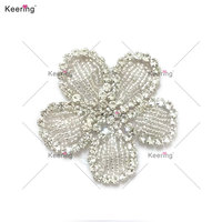 Robe de mariée nuptiale petite fleur perlée diamant strass appliques pour la décoration de ceinture