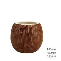 Mug isotherme personnalisable en porcelaine écologique de 500 ml, style hawaïen, en forme de noix de coco – Compatible lave-vaisselle et micro-ondes pour une ambiance tropicale