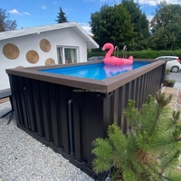 Piscine rectangulaire moderne et portable de luxe en acier inoxydable, accessoires personnalisés, garantie 10 ans, patio extérieur