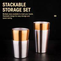 Chope à bière en acier inoxydable 304 de style coréen, qualité alimentaire, avec couleur personnalisable, tasse à boire, tasse à café