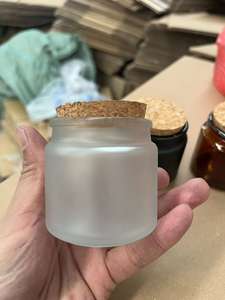 Frost 100 50 250 Ronda Gran oferta Colores personalizados Vela verde ámbar Deseando Atmósfera Wonder Romance Tarro de vidrio con cierre de corcho - Product Image 4