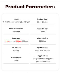 Penjual Baru TLB2000-Y Quad Chips 630 660 810 830 850nm <span class=keywords><strong>Therapy</strong></span> Pod 160*60cm atau 180*9cm Pereda Nyeri Perawatan Kulit Selimut Seluruh Tubuh - Product Image 5