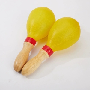 Maracas colorées en gros avec manche en bois, instrument de percussion pour fêtes et spectacles de groupe - Product Image 3
