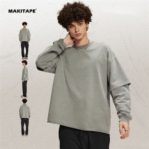 เสื้อยืดคอกลมสองชั้น แขนยาว รุ่น QD2160 เสื้อยืดโอเวอร์ไซส์ แขนยาวสองชั้น - Product Image 2