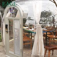 Dôme de location autoportant moderne préfabriqué en aluminium transparent avec porte coulissante, 3,5-6m