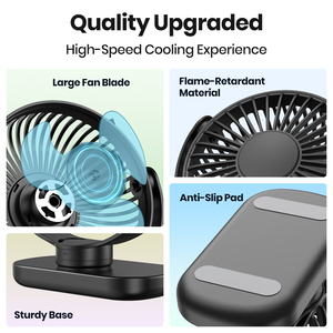 <span class=keywords><strong>Ventilateur</strong></span> de bureau <span class=keywords><strong>USB</strong></span> portable K62C avec câble de 1,2 m, fonctionnement ultra-silencieux, <span class=keywords><strong>grand</strong></span> débit d'air, <span class=keywords><strong>ventilateur</strong></span> de table personnel pour le bureau, la maison, l'étude - Product Image 2