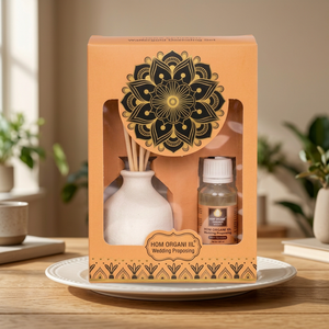 Wedding Proposing Reed <b>Diffuser</b> Set <b>Ceramic</b> Vase With Essential Oil Luxury Gift Box Packaging - Product Image 2