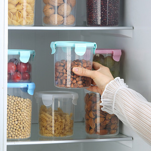 Transparent Plastic Airtight Jars For Grain And Cereal Storage Kitchen <b>Refrigerator</b> Food <b>Containers</b> Cylinder Shape M Size - Product Image 3