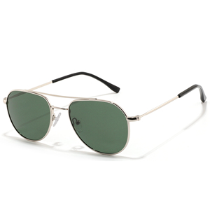 Custom Logo Metal Frame Oval Sunglasses Full Rim Gradient Lenses UV400 Unisex Pilot Style for Sun Protection - Product Image 2