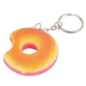 PU Foam Material Vent Decompression Toy Factory Direct Sales Food Doughnut Keychain Stress Ball Creative